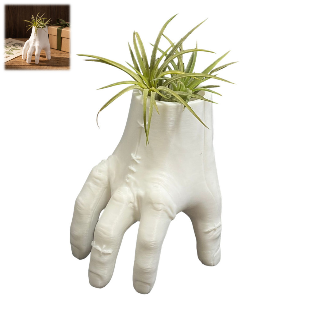 Hand Shaped Succulent Planter Wall Mounted Plant Pot Severed 3d Printed Stitched Spooky Halloween Desk Flower Vase Small