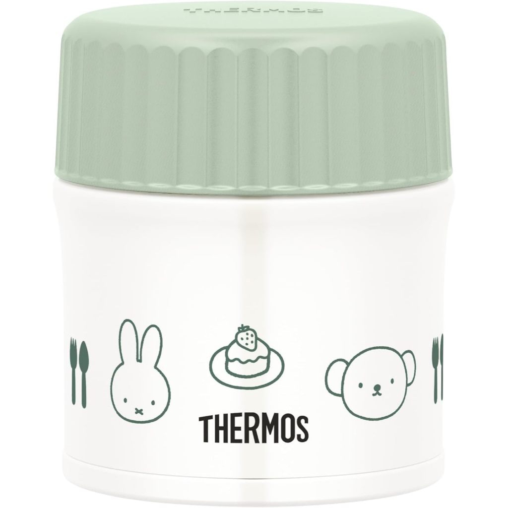 Frasco De Sopa Isolado A Vácuo Térmico 300ml , Miffy Verde Claro JBU-302B LTG Japão