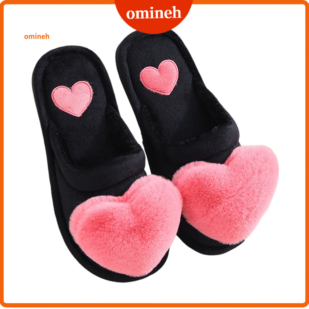 Women Winter Slippers Indoor Outdoor Cozy Fuzzy Heart for – Warm Plush Shoes with Anti-slip Soles Cute for Southeast