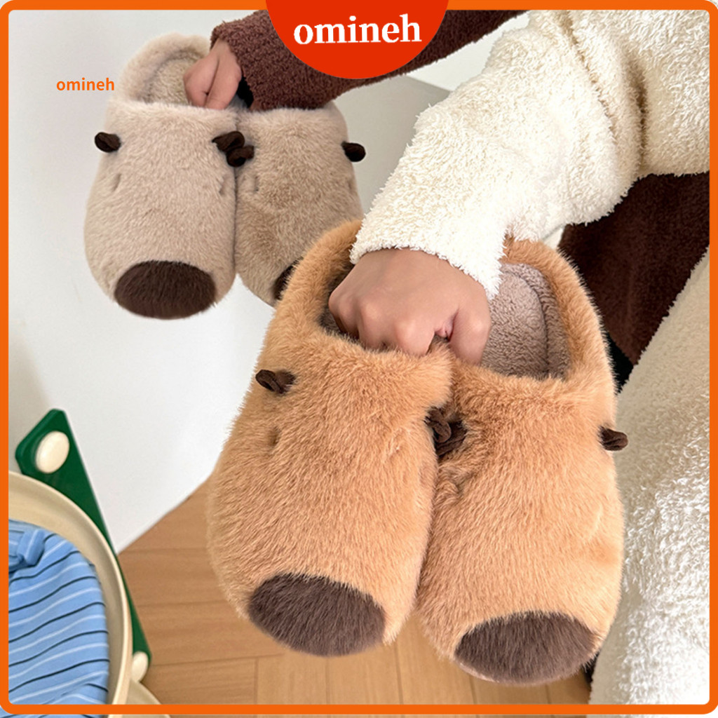 Warm Slippers for Women Cozy Capybara Winter for Men – Plush Lined Non-slip Fuzzy Indoor Outdoor Footwear Cute Comfort