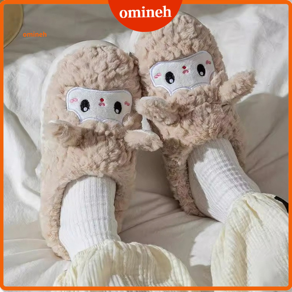 Soft Cushioned Slippers Winter Plush Sheep for Men Women – Cute Fluffy Design Warm Non-slip Indoor Slip-on Shoes for H