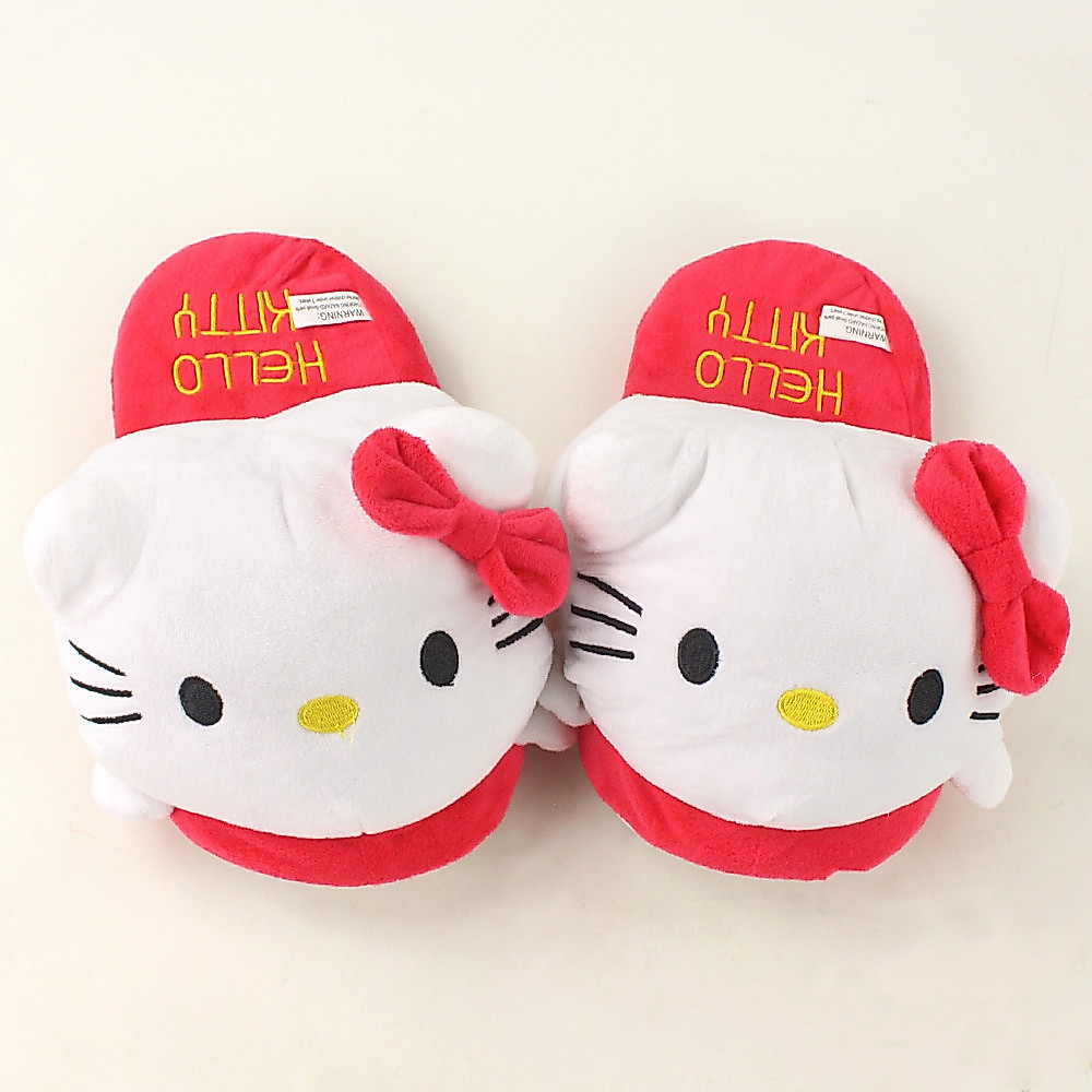 28cm Japão Dos Desenhos Animados Olá Kitty Chinelos De Pelúcia Cosplay Traje Sapatos Das Mulheres Homens Interior Casa I