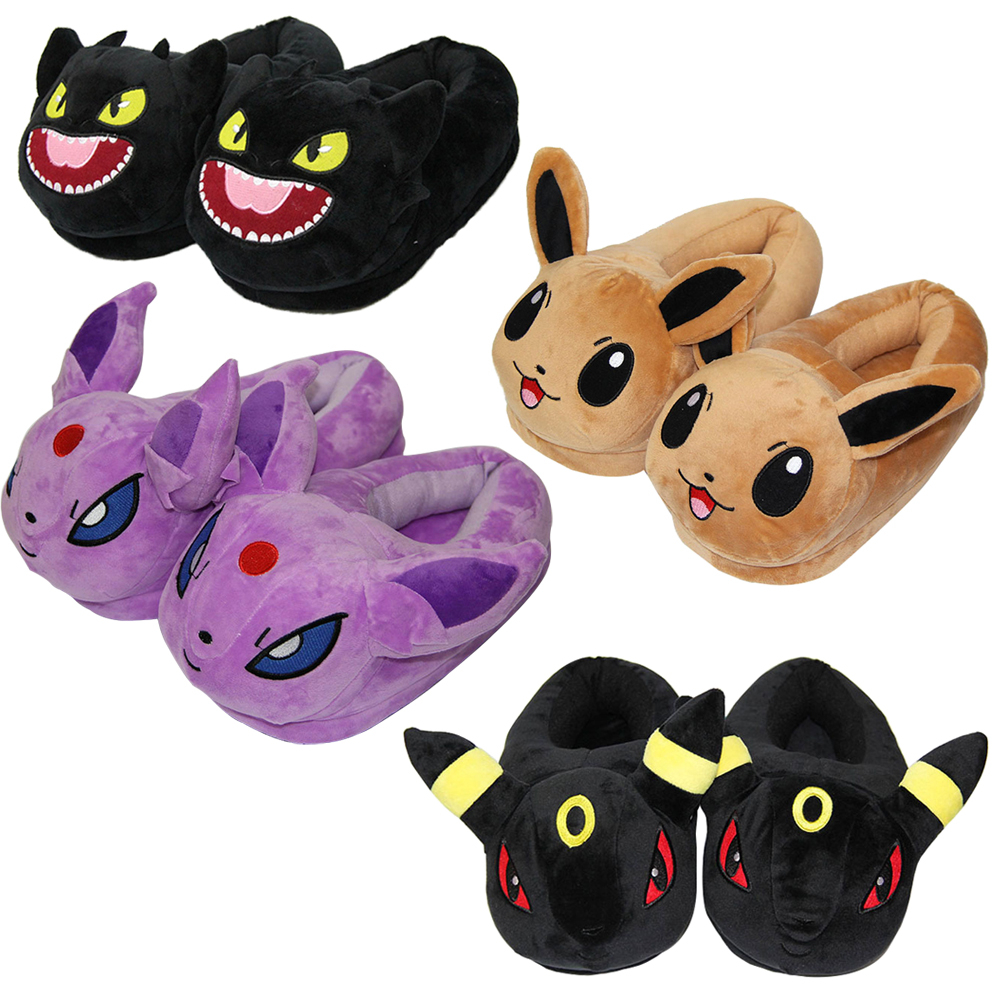 28cm Anime Eevee Umbreon Espeon Chinelos De Pelúcia Dos Desenhos Animados Cosplay Traje Sapatos Das Mulheres Homens Inte