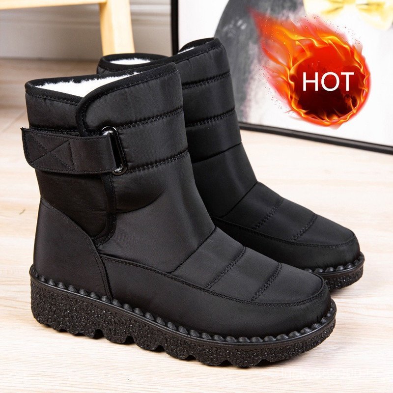 [Ships in 48 hours] Women's long-shaft Texan boot Winter Snow Sole Warm Plush Waterproof Anti-slip Sole FXWJ