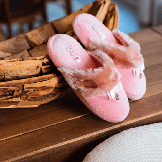 Chinelo de Quarto Feminino Inverno em Plush Com Pele JB Super Confortável|Vairelli