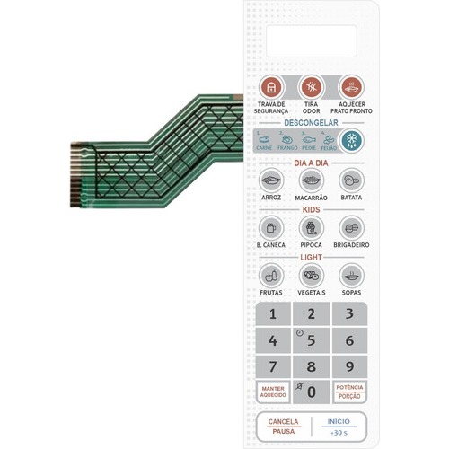 Teclado Do Painel Membrana Para Micro-ondas Electrolux Mto30