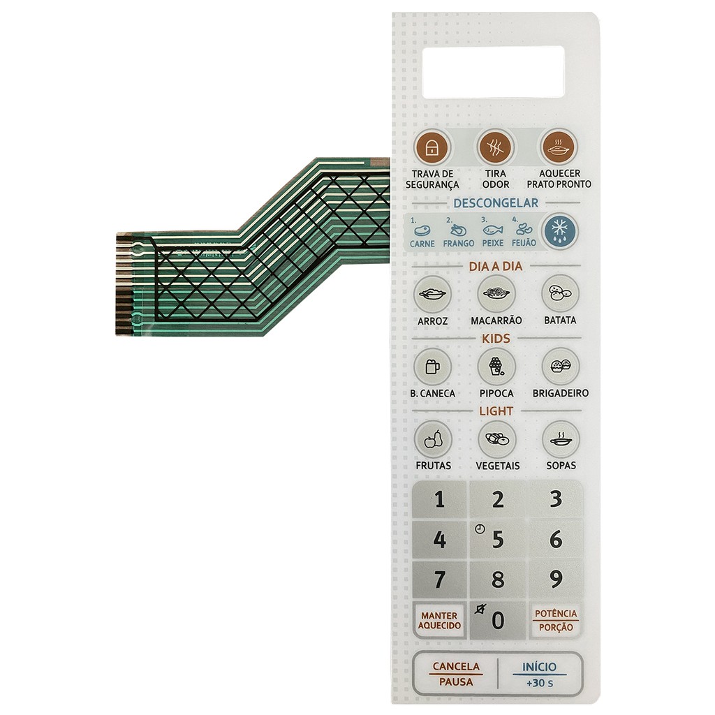 Membrana Teclado Micro-ondas Compatível Com Electrolux Mto30 Mto 30