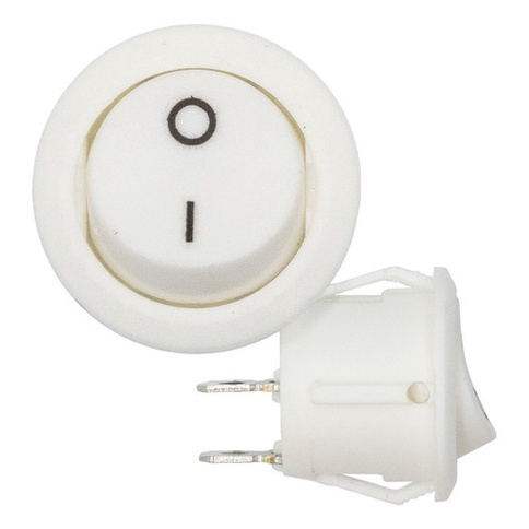 Kit 5 Peças Botão Liga Desliga Chave Gangorra Interruptor On Off Branco Kcd1-106