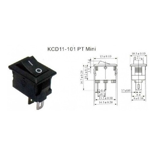 200 X Mini Chave Gangorra Kcd11-101 Liga/desliga 3a 250v Pt