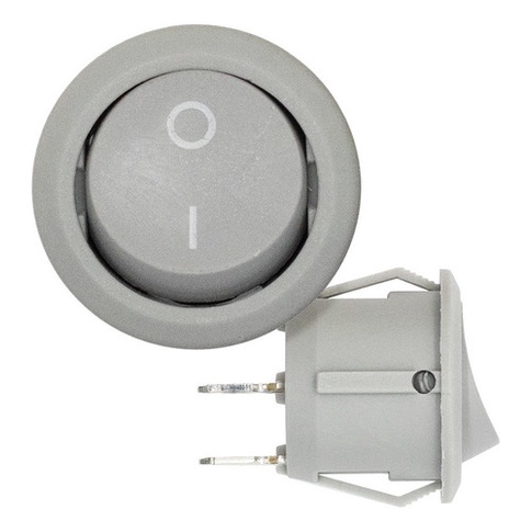 Kit 5 Peças Botão Liga Desliga Chave Gangorra Interruptor On Off cinza Kcd1-106