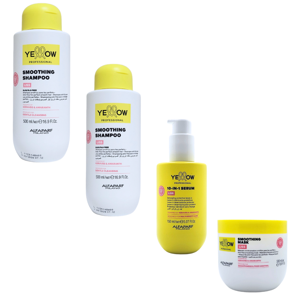 Shampoo Condicionador Máscara 500ml e Leave In Yellow Liss 125ml - Tratamento Anti Frizz Completo