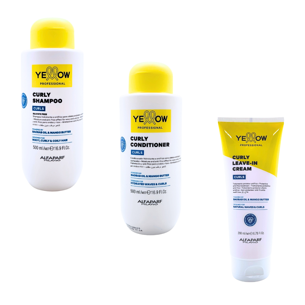 Shampoo Condicionador 500ml e Leave In 200ml Yellow Curls - Cabelos Cacheados