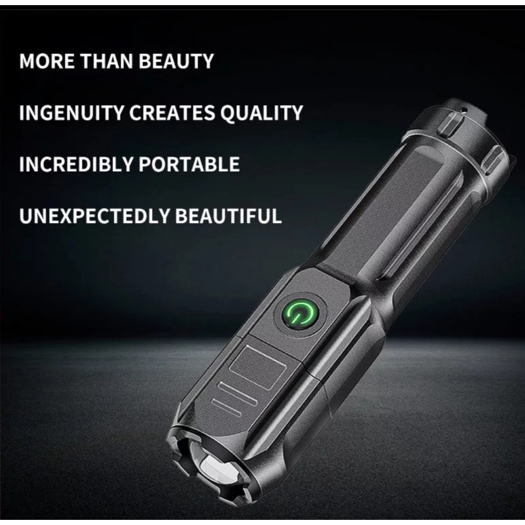 Lanterna recarregável usb lâmpada mini portátil spotlight de longo alcance acampamento ao ar livre