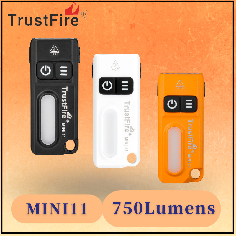 Trustfire MINI11 750LM EDC Lanterna Mini Clip Light Spotlight/Floodlight USB C Recarregável Bolso RGB Tocha Com Clipe Ma