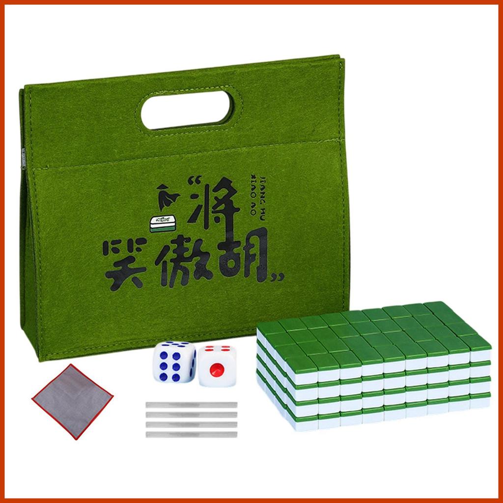 Mahjong Jogo Conjunto Toalha De Mesa Saco De Transporte Dados Telha Régua Pequena Para Amigo Noite habke2br