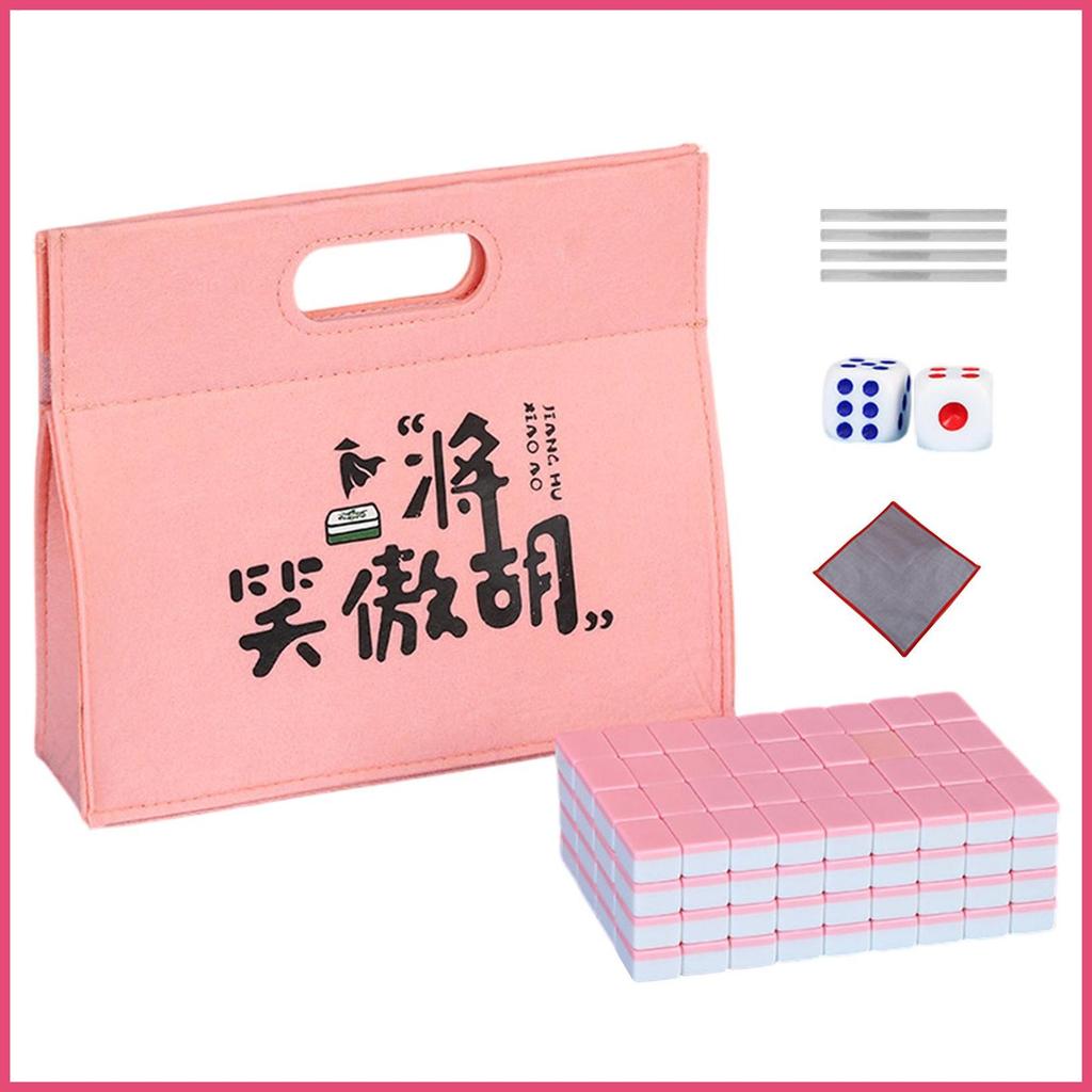 Conjunto De Mahjong Chinês Pequena Toalha De Mesa Saco De Transporte Dados Telha Régua Jogo De Tabuleiro Para Amigo Noit