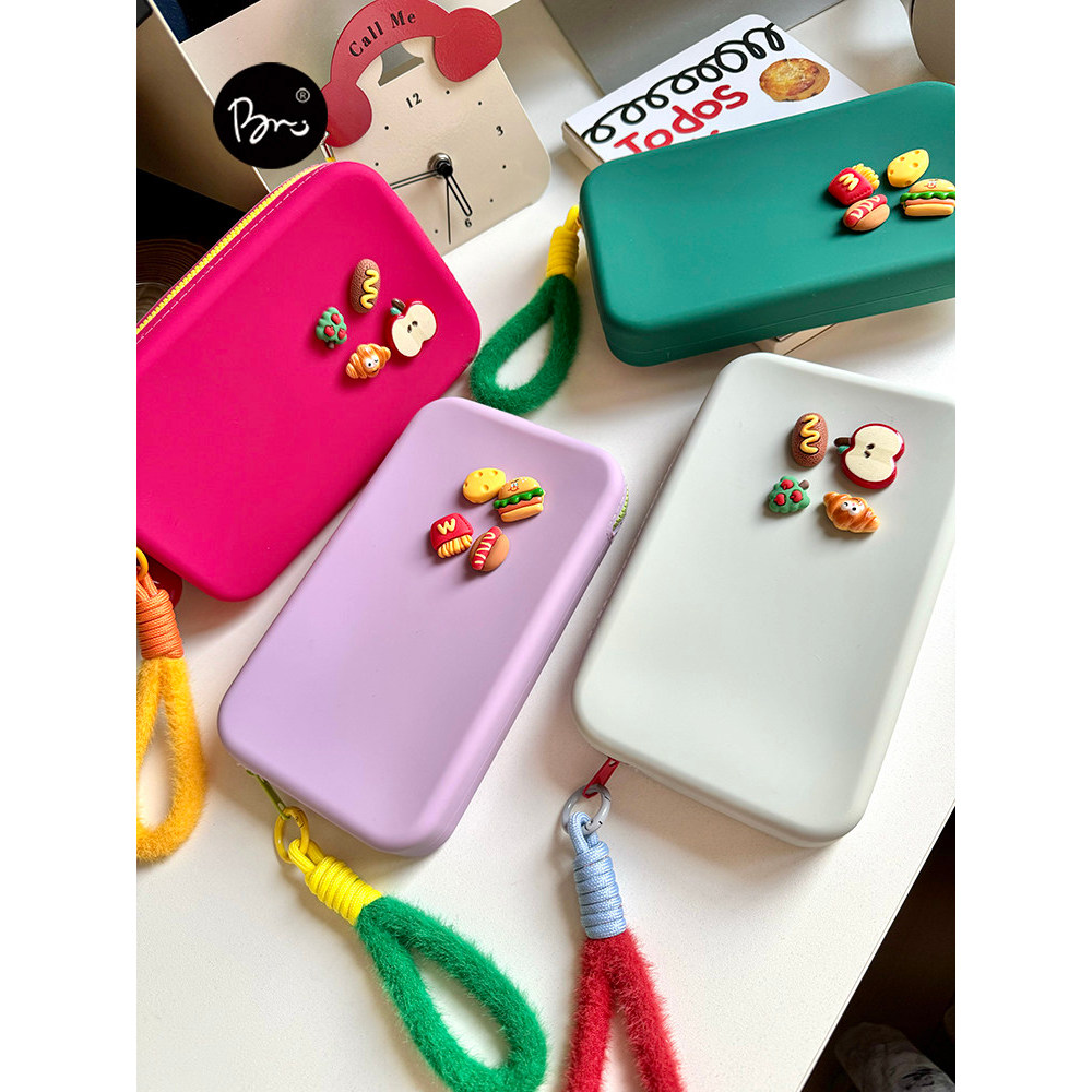 Silicone portátil cabo de dados carregador saco de armazenamento mão-transporte fone de ouvido carregamento tesouro pass