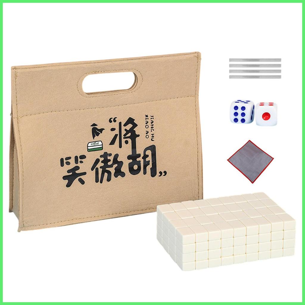 Conjunto De Mahjong Chinês Pequena Toalha De Mesa Saco De Transporte Dados Telha Régua Jogo Para Amigo Noite caeudeybr