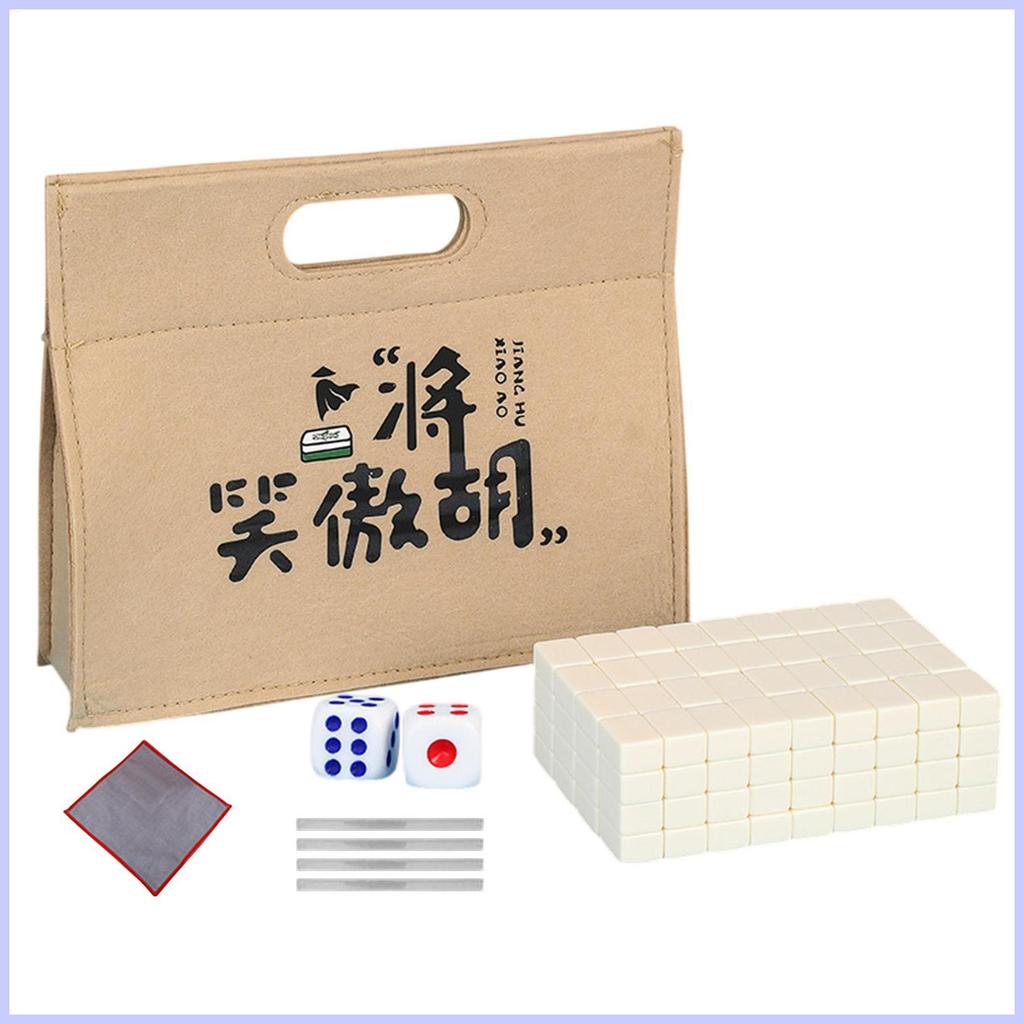 Conjunto De Mahjong Portátil Pequena Toalha De Mesa Saco De Transporte Dados Telha Régua Jogo Para Amigo Noite wondekvn