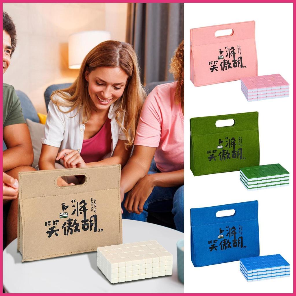 Conjunto De Mahjong De Viagem Pequena Toalha De Mesa Saco De Transporte Dados Telha Régua Jogo De Tabuleiro Para Noite D