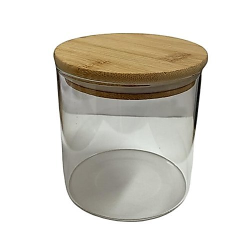 Pote Hermético Vidro Borossilicato 800ml Tampa Bambu Vedação Perfeita Conservação Alimentos