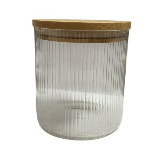 Pote Vidro Borossilicato 700ml Tampa Bambu Hermetico Duravel Conservacao Frescor Cozinha Ambiente Moderno