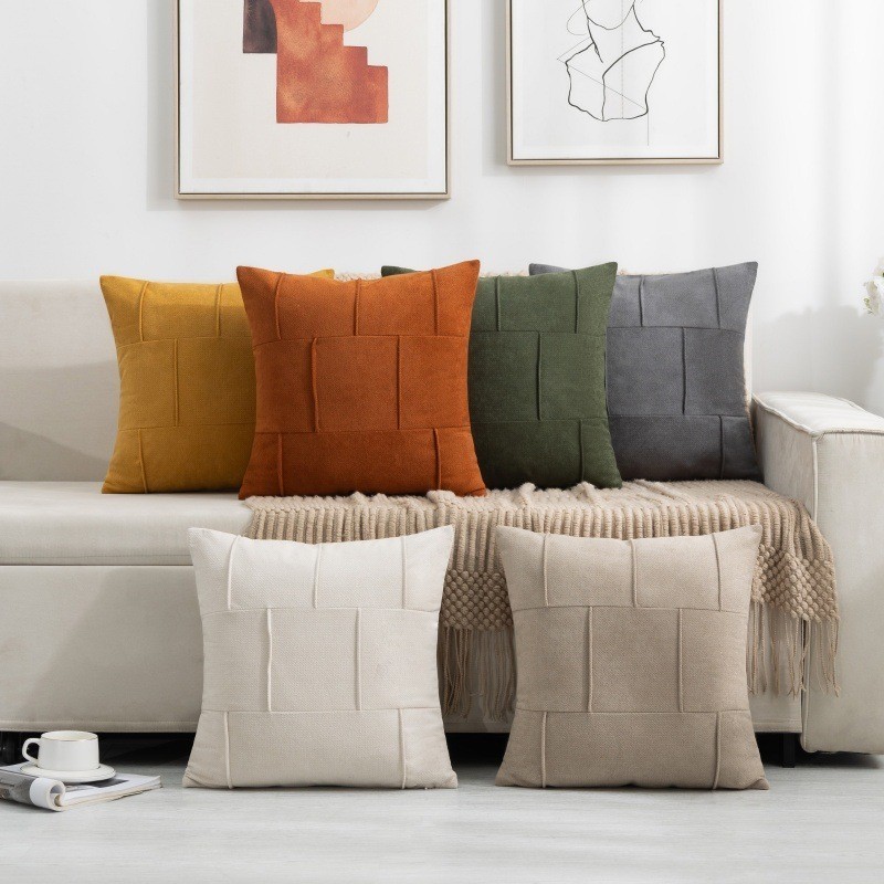 Cross-Border Pillowcase, Light Luxury And High-End, For Living Room Leather Sofa, Lumbar Pillow Cover, Without Filling,