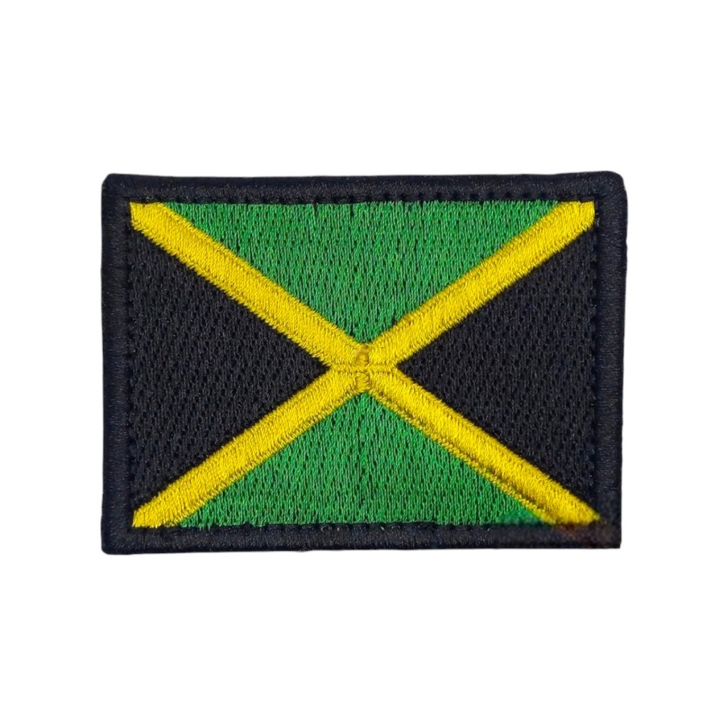 Patch Emblema Bandeira da Jamaica Bordado com Velcro
