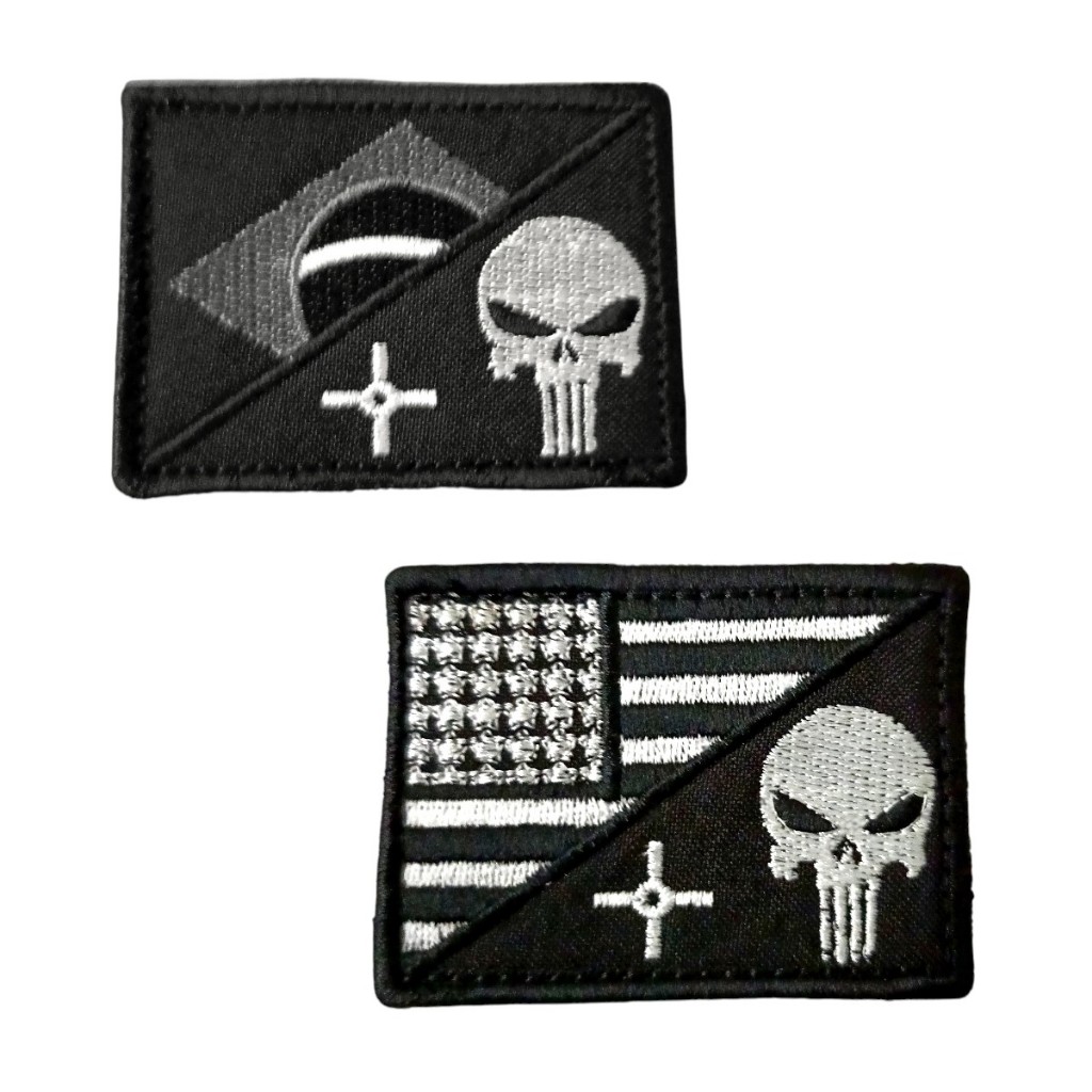Patch Emblema Bandeira América Latina Justiceiro Bordado com Velcro