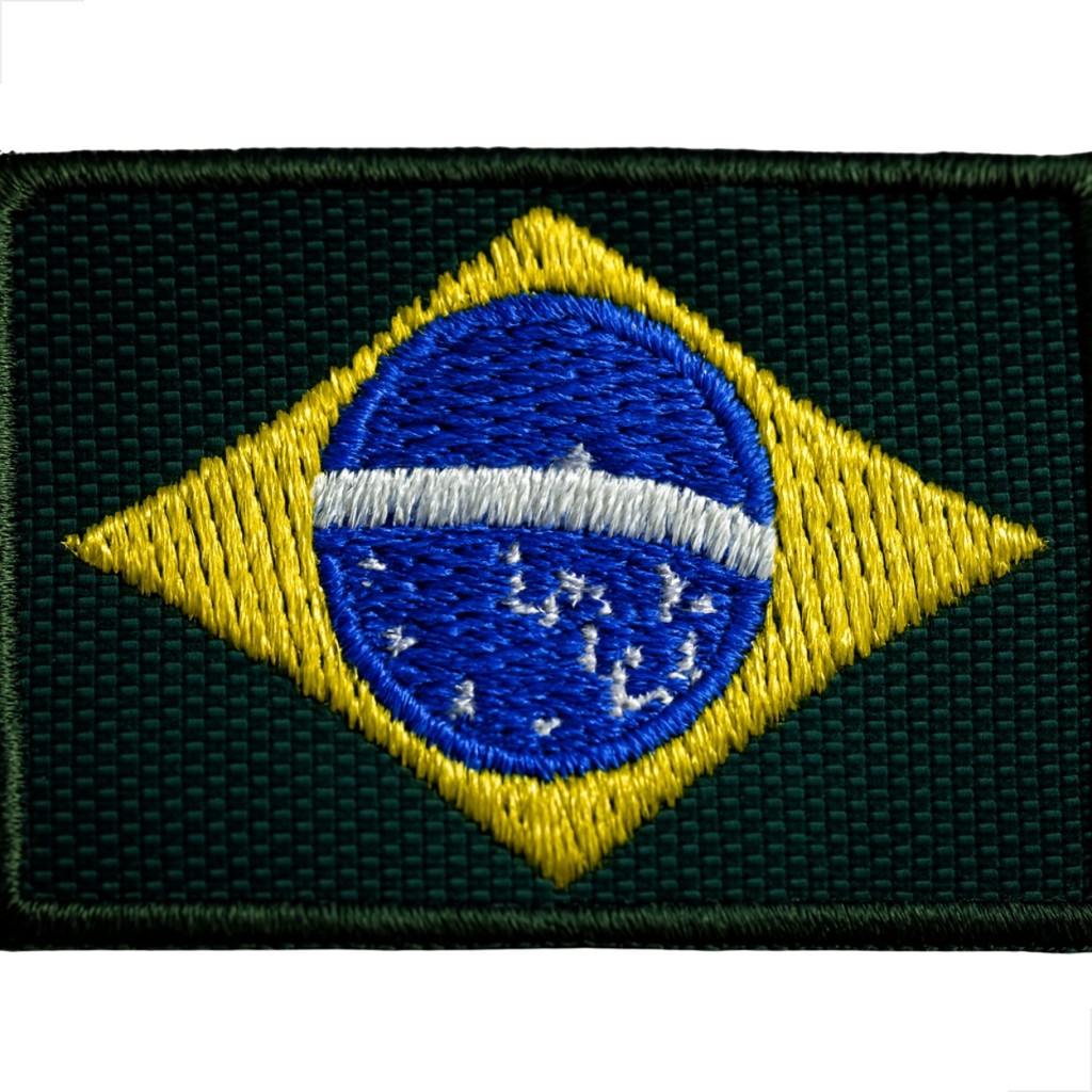 Patch Bordado Termocolante Bandeira Brasil 4,5x3,0cm