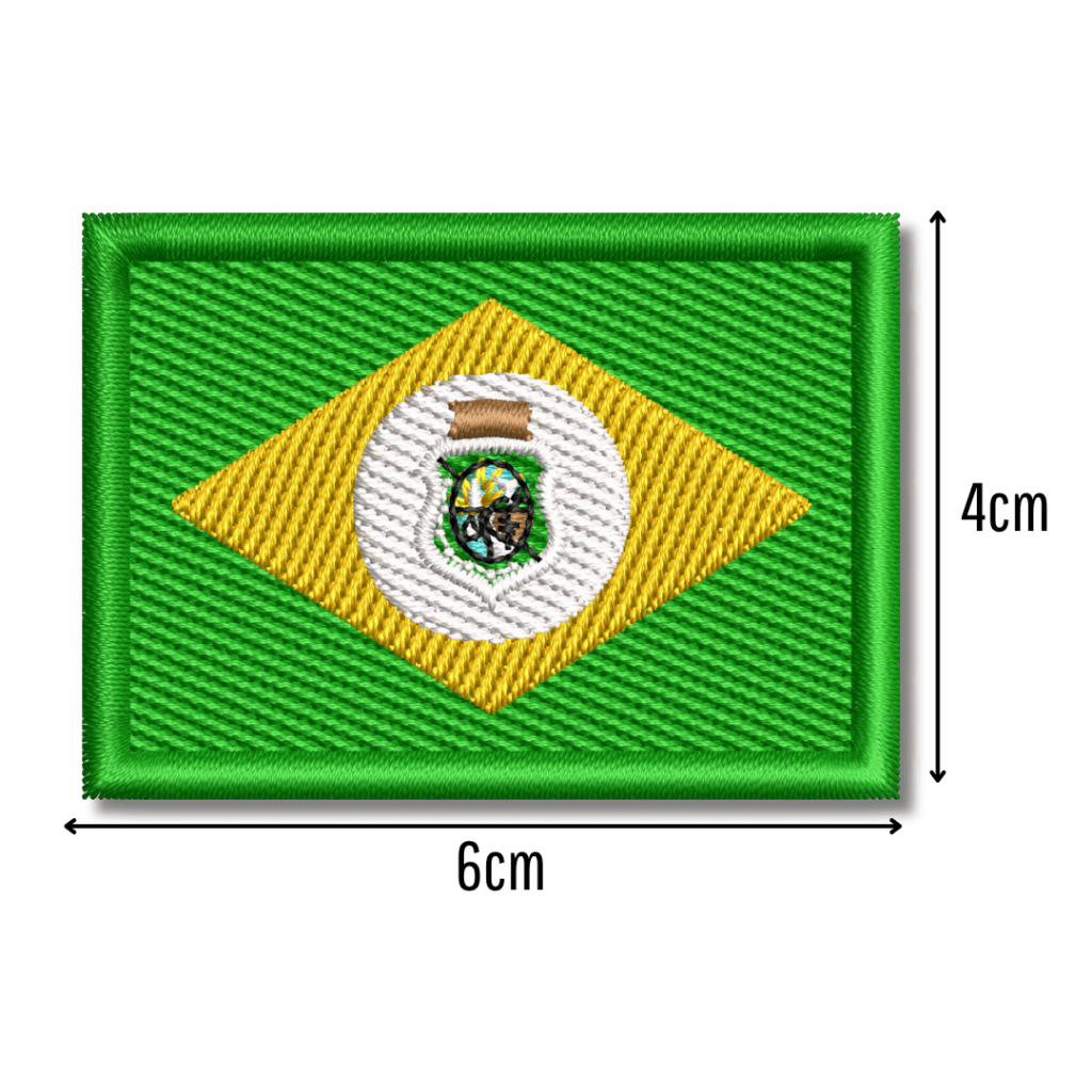 Patch Bordado Bandeira do Ceará 6x4cm • Termocolante • Aplicação Fácil • Alta Qualidade