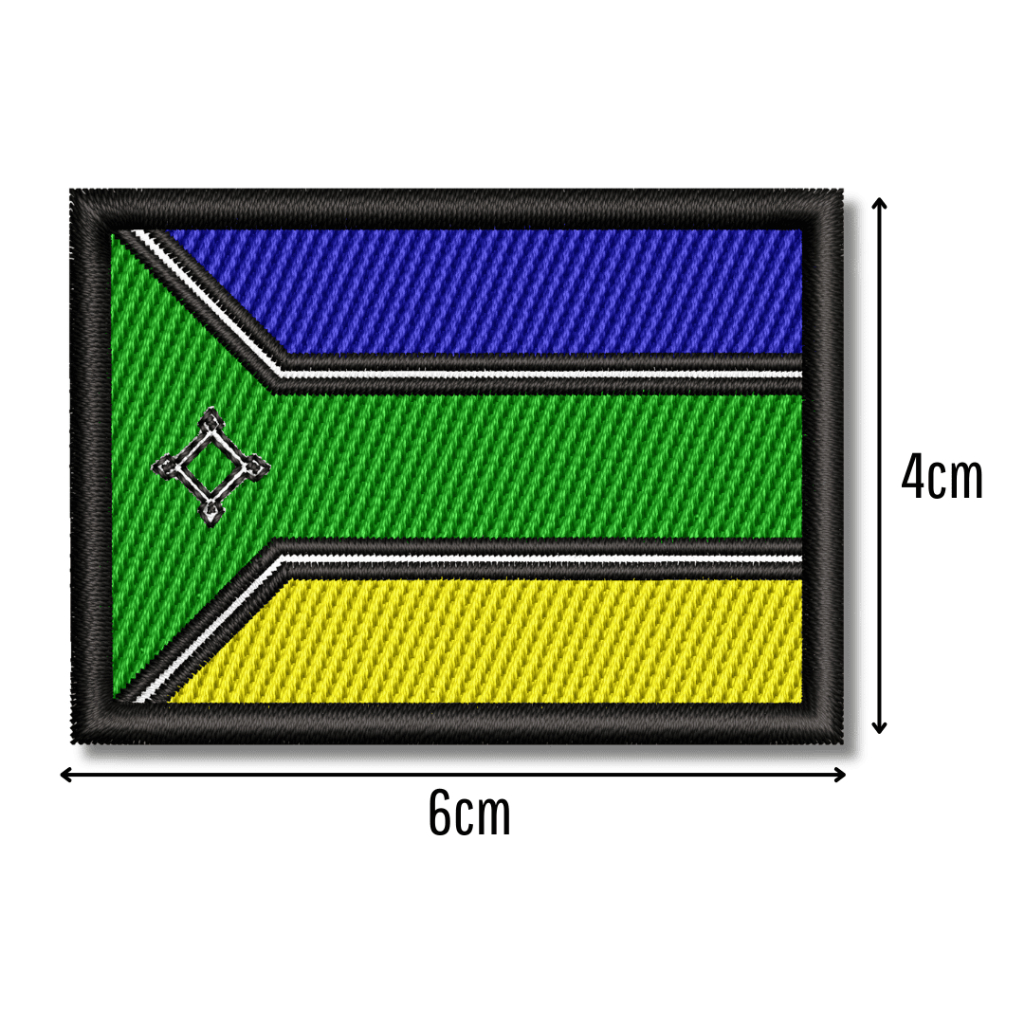 Patch Bordado Bandeira do Amapá 6x4cm • Termocolante • Alta Qualidade e Durabilidade