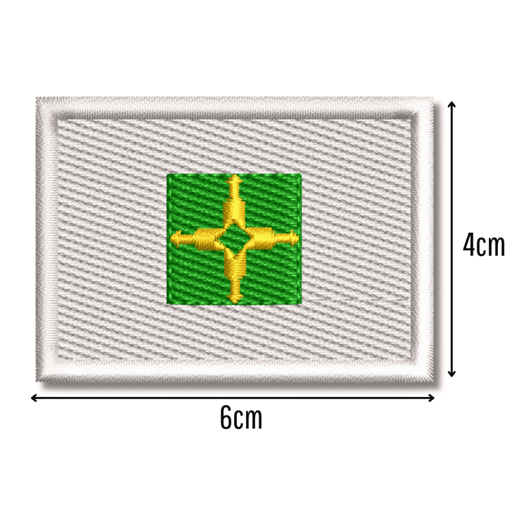 Patch Bordado Bandeira Distrito Federal 6x4cm • Termocolante  • Alta Qualidade