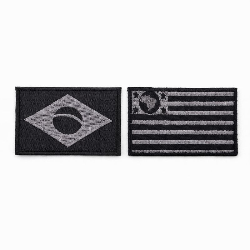 Patch Bandeira do Brasil e São Paulo bordado kit com 02 unidades com termocolante