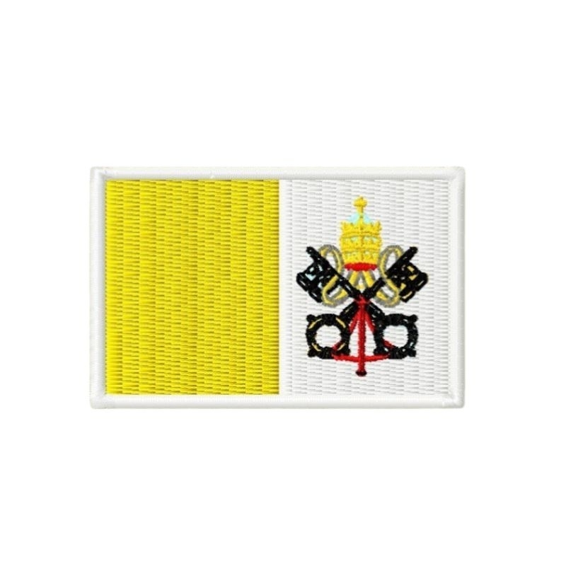 Patch Bordado Bandeira Vaticano Termocolante 6,5x4 cm