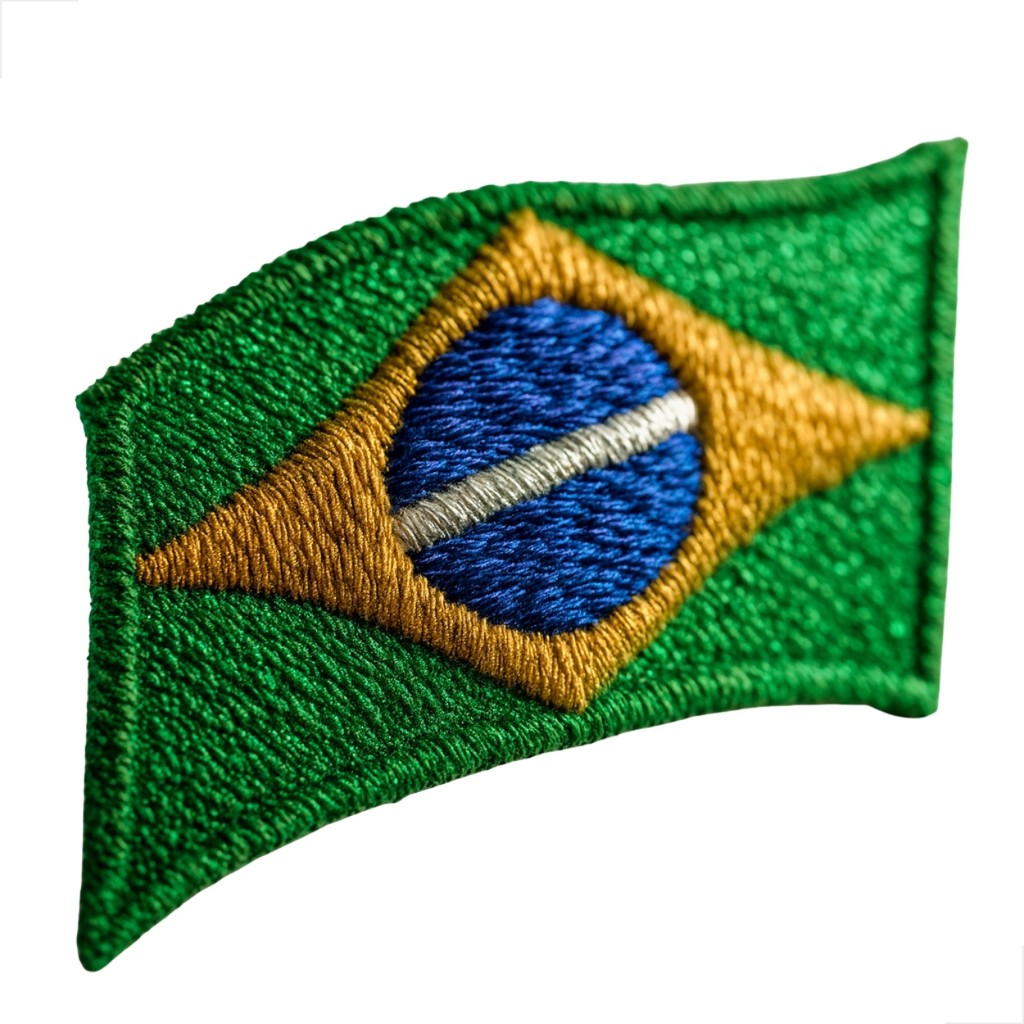 Patch Bordado Termocolante Bandeira Brasil 4,0x3,0cm