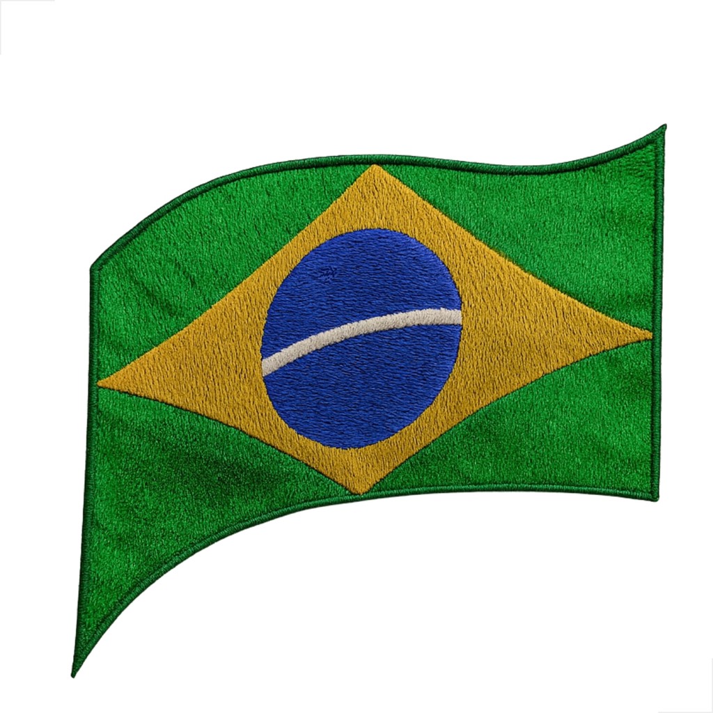Patch Bordado Termocolante Bandeira Brasil 13,3x8,8cm