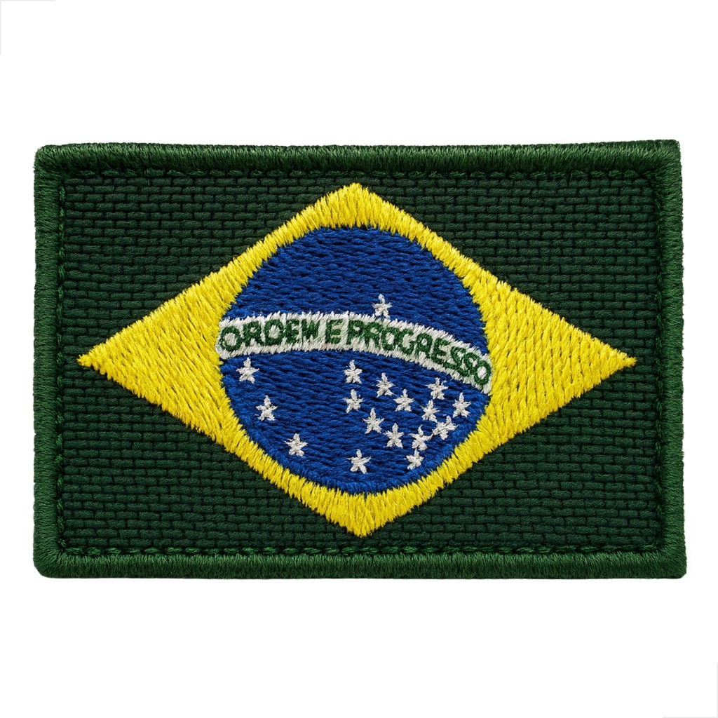 Patch Bordado Termocolante Bandeira Brasil 6,0x4,0cm
