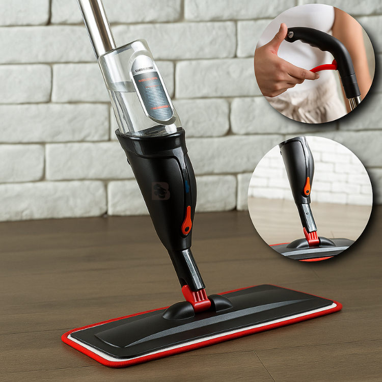 Mop Spray Com Reservatório Borrifador Vassoura Inteligente Rodo com Microfibra Limpeza Esfregão