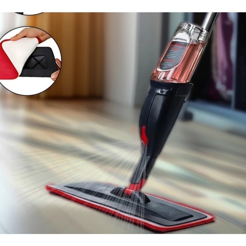 Mop Spray Rodo Lava e Seca  Esfregões Borrifa1 Refil Microfibra Limpeza Casa Conforto Lavagem