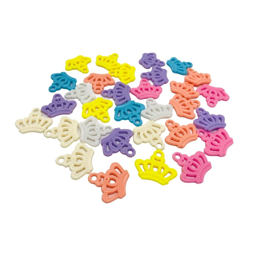 Pingente - Coroa Abs Colorido - 21x24mm - 50Gr