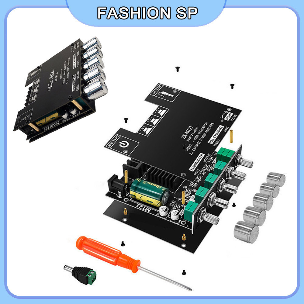 ZK-MT21 50W * 2 + 100W Audio2.1 Canal Módulo Amplificador De Potência Digital Bluetooth Graves Altos - Graves Pesados