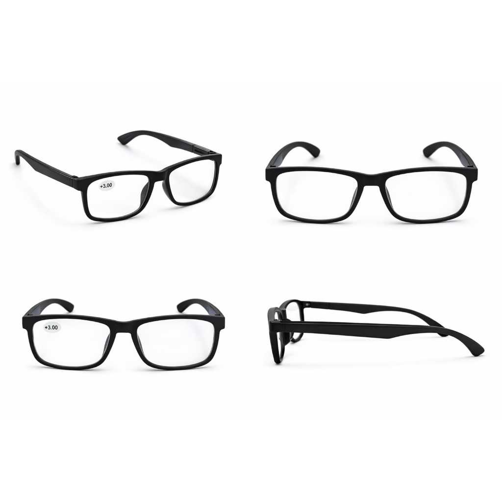 👓 Óculos de Leitura Premium Unissex Preto 0,5 a 5,0 Anti Fadiga Leve Flexível Para Celular e Computador
