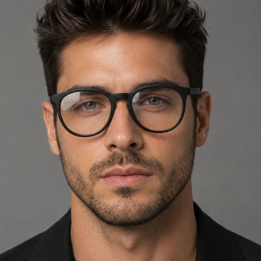 Óculos Armação Masculina Leitura Sem Redondo Clássico Unissex Feminino Troca de Lentes Uso Estético