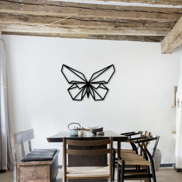 Quadro Decorativo Aplique de Parede Vazado Quadrinho Borboleta Geométrica Madeira Mdf 3mm