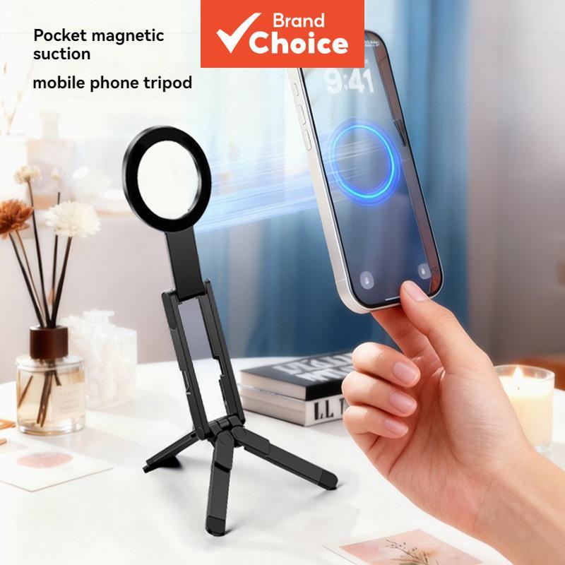 Suporte de tripé dobrável MagSafe, compacto para mesa, compatível com iPhone e Android