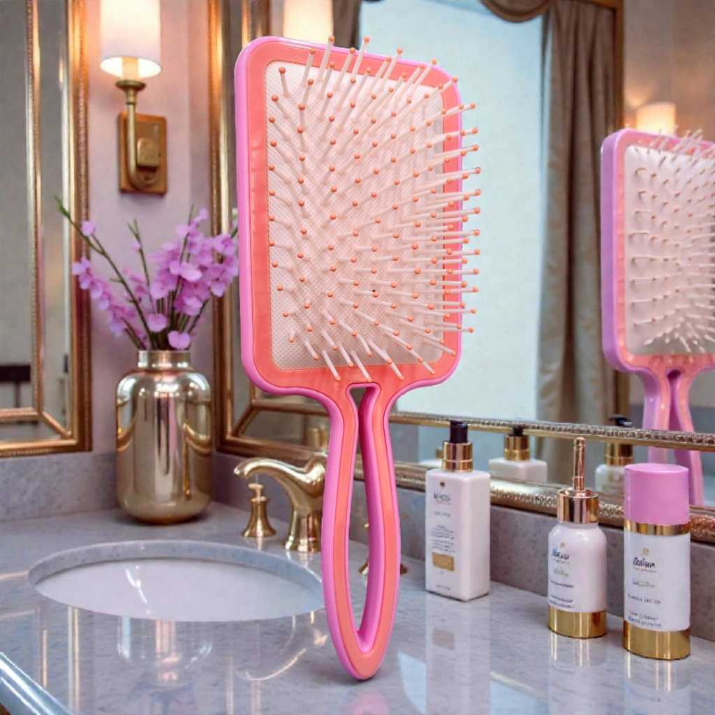 Escova De Cabelo Formato Raquete Pente Grande Com Cerdas e pontas Macias Profissional