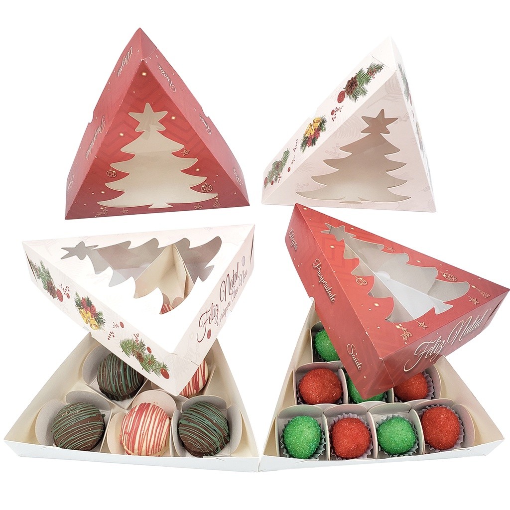 10 Caixas em formato de Arvore De Natal para 06 ou 10 Doces e lembrancinhas (escolher caixa / cor)