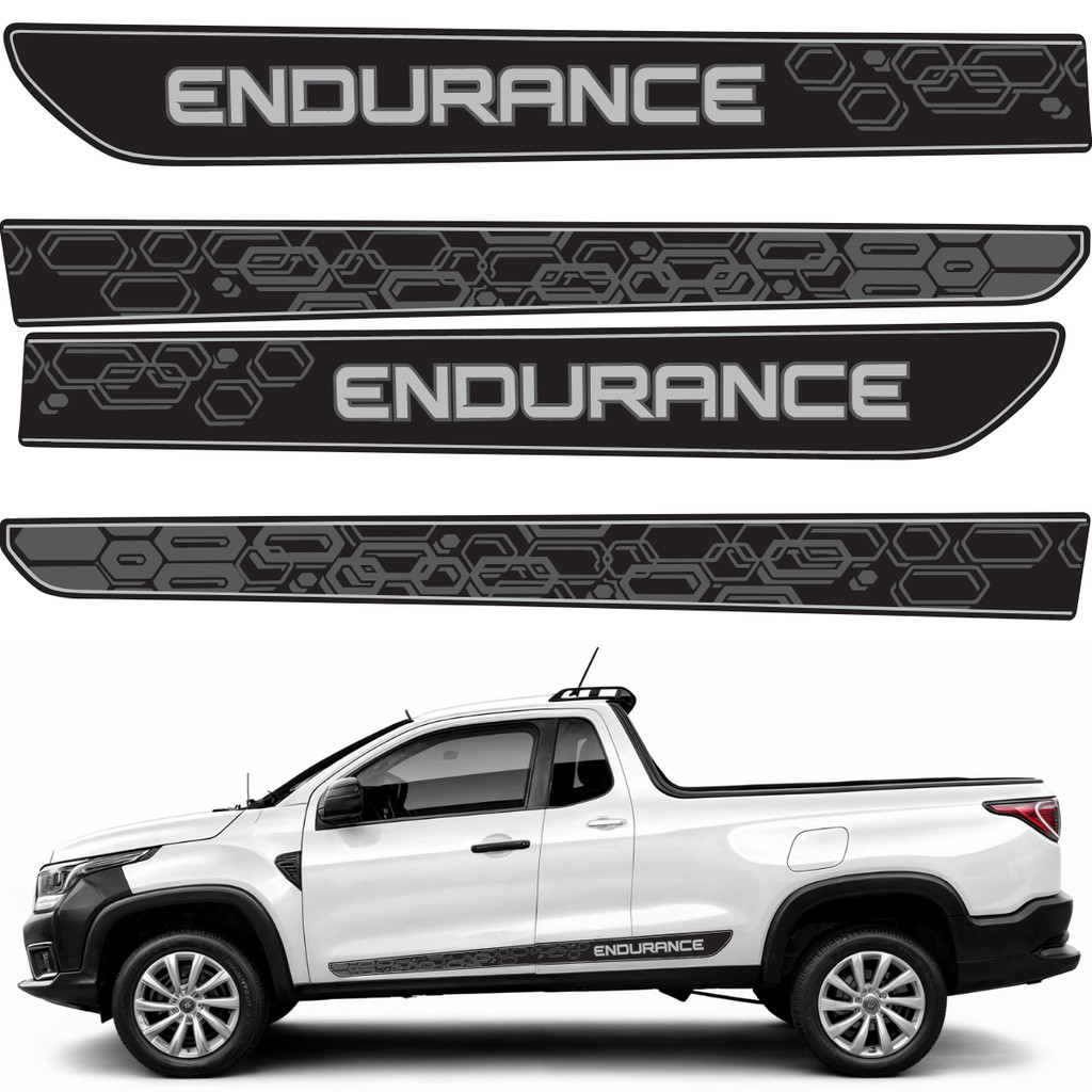 Kit Par Adesivo Faixa Lateral Nova Fiat Strada Endurance 2021 2022 2023 2024