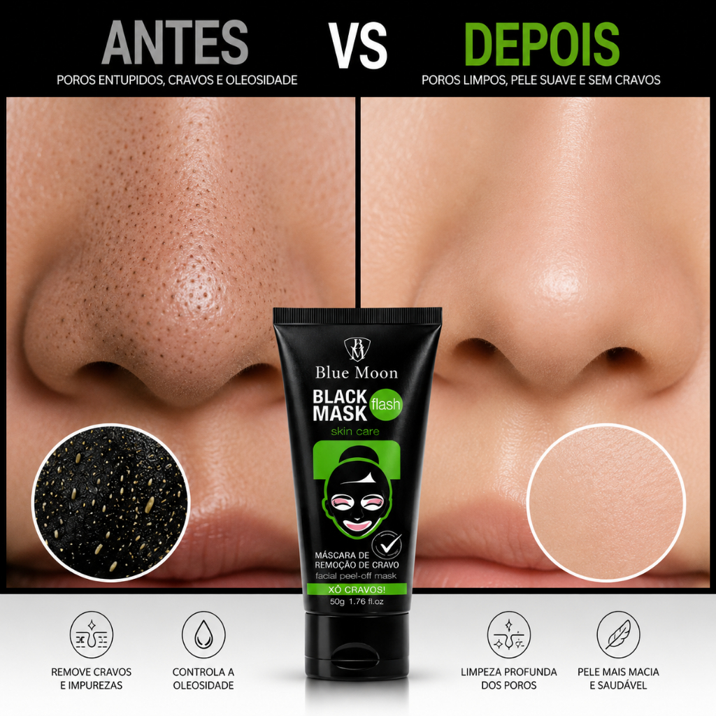 Máscara Facial Peel Off Removedora de Cravos | Black Mask | Carvão Ativado | Limpeza Profunda